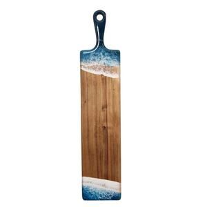 LYNN LIANA Handmade 24x5 Charcuterie Cutting Board Cheese Ocean Coastal Kitchen